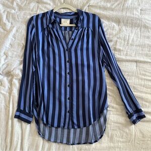 EUC Maeve (Anthropologie) blue striped top